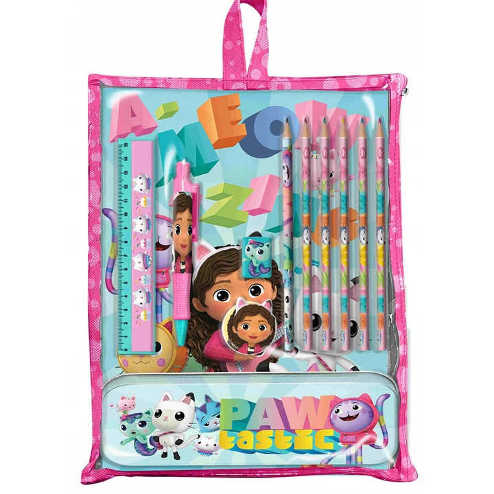 Комплект ученически пособия Koci Domek Gabi, 7 части, многоцветен, за деца над 3 години