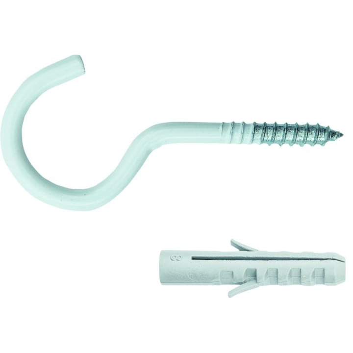 Surub cu carlig si dibluri Connex 5.2x80, 8 Buc