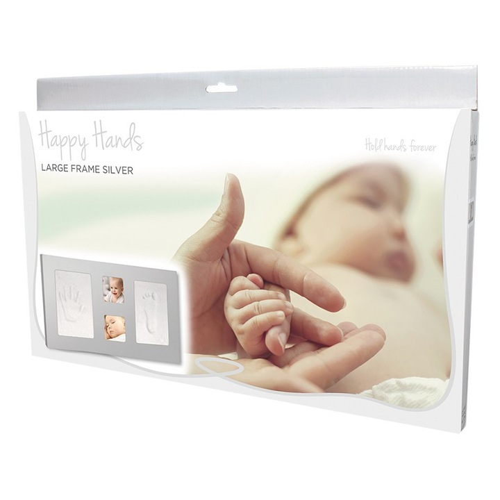 Cadru mare amprenta bebeluși, dooky, argintiu, 43x23, 5cm