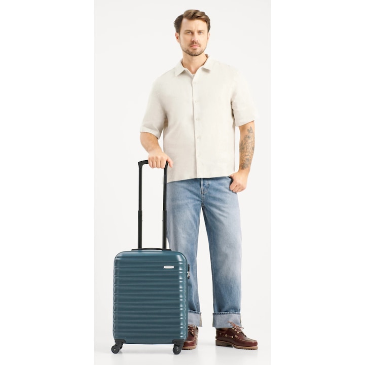 Troler WITTCHEN, model GROOVE, ABS, verde, dimensiuni aproximative 55x40x20cm