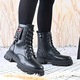Ghete de dama,Din piele ecologica cu interior imblanit,GD1112, Negru