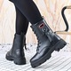 Ghete de dama,Din piele ecologica cu interior imblanit,GD1112, Negru