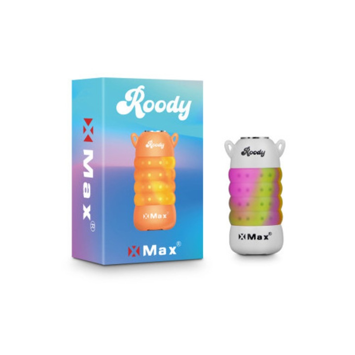 Baterie XMAX Roody pentru cartus 510, super compact, fara butoane - tehnologie activata prin inhalere, 53.65mm x 28.2mm, cu lumini LED, 4 niveluri de tensiune, cablu USB-C, baterie 500mAh