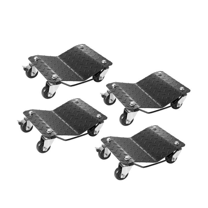 Carucioare auto pentru anvelope, capacitate mare de 1500 lbs, roti pivotante la 360°, 4 bucati