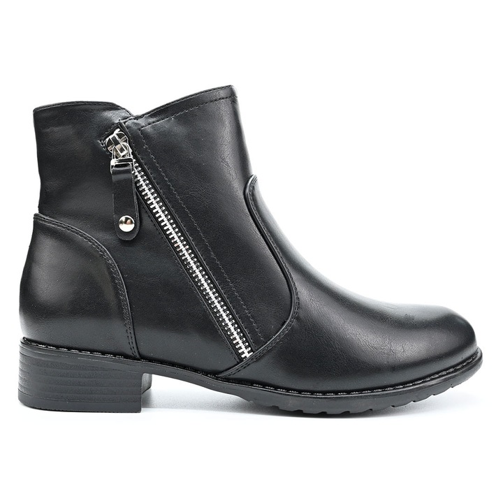 Ghete de dama, Din piele ecologica intoarsa cu interior imblanit, GD1086, Negre 39