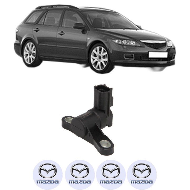 Senzor impulsuri arbore cotit MAZDA 6 Station Wagon (GY) 1.8 din 2002-2007 KW 88 CP 120 CMC 1798, pentru pornire auto, Bosch, 4x Stickere auto cu MAZDA