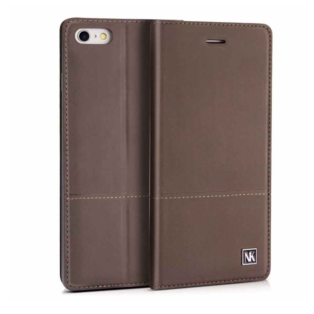Husa flip wallet din piele Nuoku Gentle pentru iPhone 7/8, gri