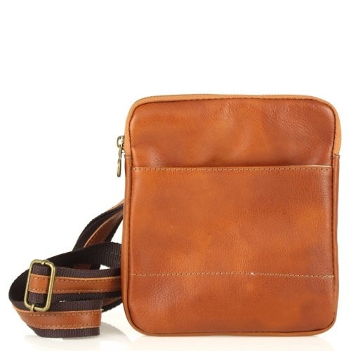 Geanta Paolo din piele naturala pentru barbati, maro cognac