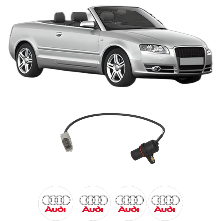 Senzor impulsuri arbore cotit AUDI A4 B6 Convertible (8H7) 3.0 din 2002-2005 KW 162 CP 220 CMC 2976, pentru pornire auto, Bosch, 4x Stickere auto cu AUDI