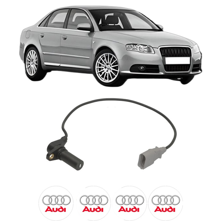 Senzor impulsuri arbore cotit AUDI A4 B7 (8EC) 2.0 TDI quattro din 2006-2008 KW 103 CP 140 CMC 1968, pentru pornire auto, Bosch, 4x Stickere auto cu AUDI