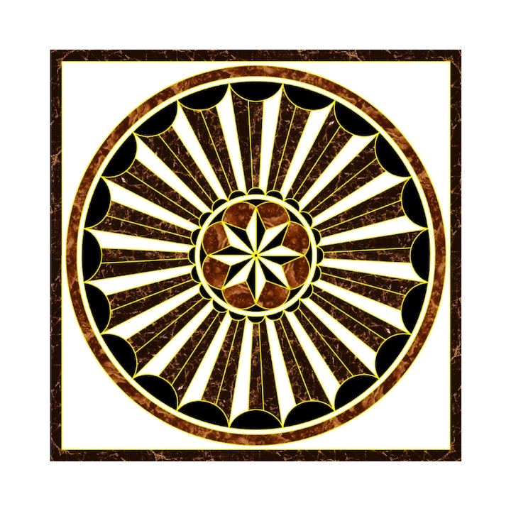 Gresie decor Baroque 7035, 60 x 60 cm, 4 placi/cutie