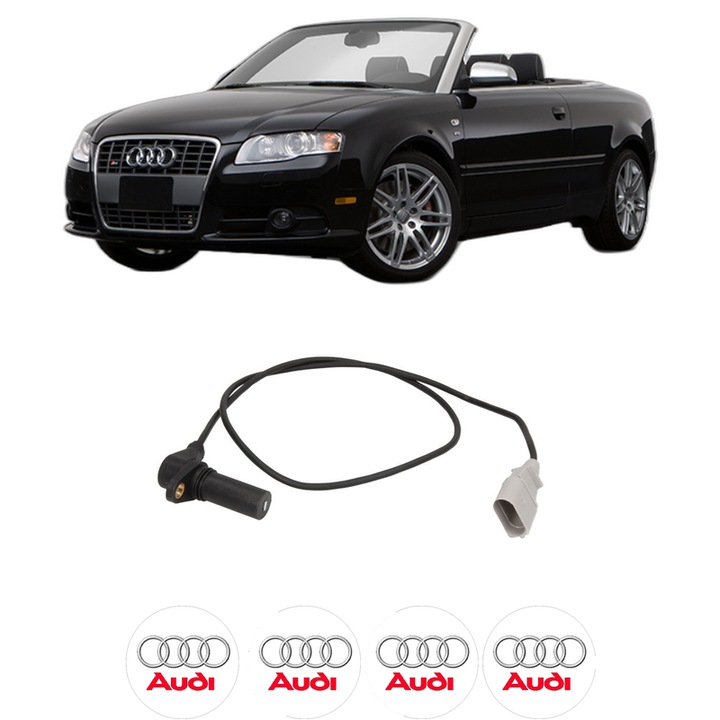 Senzor impulsuri arbore cotit AUDI A4 B7 Convertible (8HE) 2.0 TDI din 2006-2009 KW 100 CP 136 CMC 1968, pentru pornire auto, Bosch, 4x Stickere auto cu AUDI