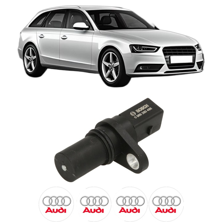 Senzor impulsuri arbore cotit AUDI A4 B8 Avant (8K5) 1.8 TFSI din 2008-2015 KW 88 CP 120 CMC 1798, pentru pornire auto, Bosch, 4x Stickere auto cu AUDI