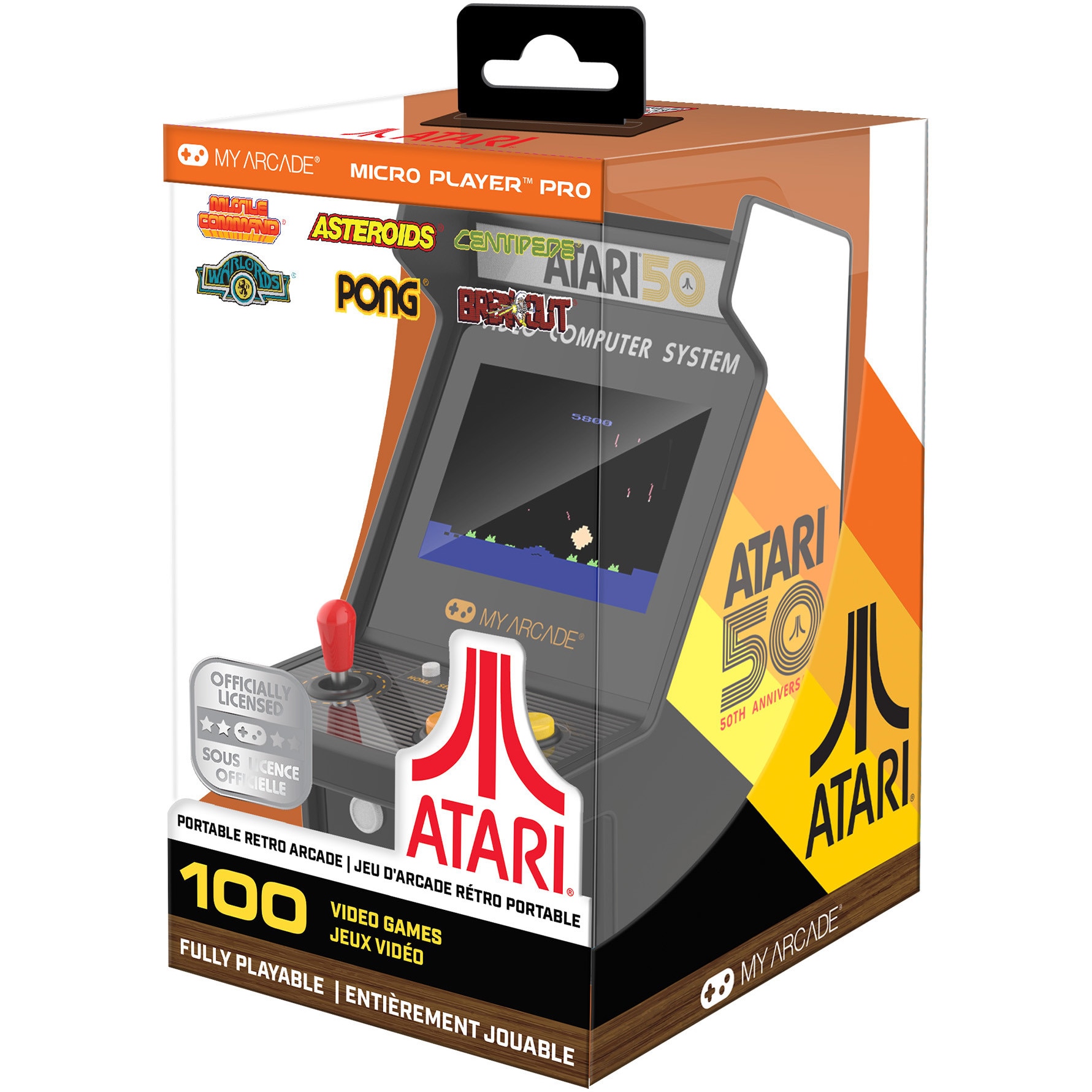 Consola portabila My Arcade Micro Player Pro 6.7" Atari Portable Retro Arcade, 100 Jocuri