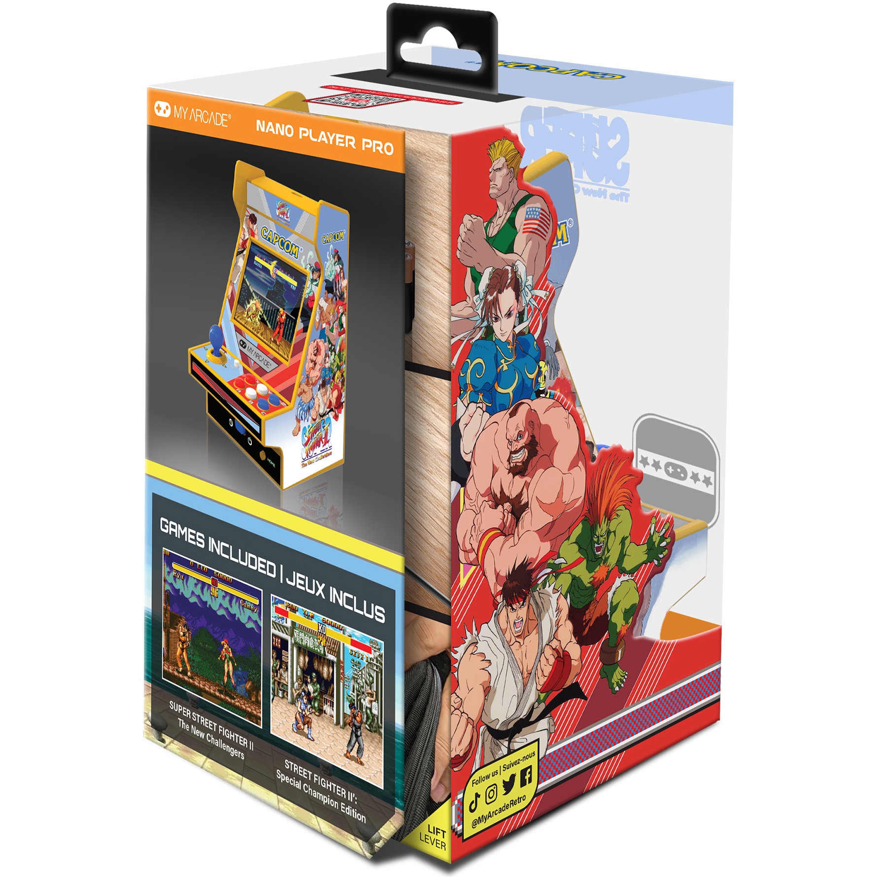 Consola portabila My Arcade Nano Player Pro 4.8" Super Street Fighter II Portable Retro Arcade, 2 Jocuri