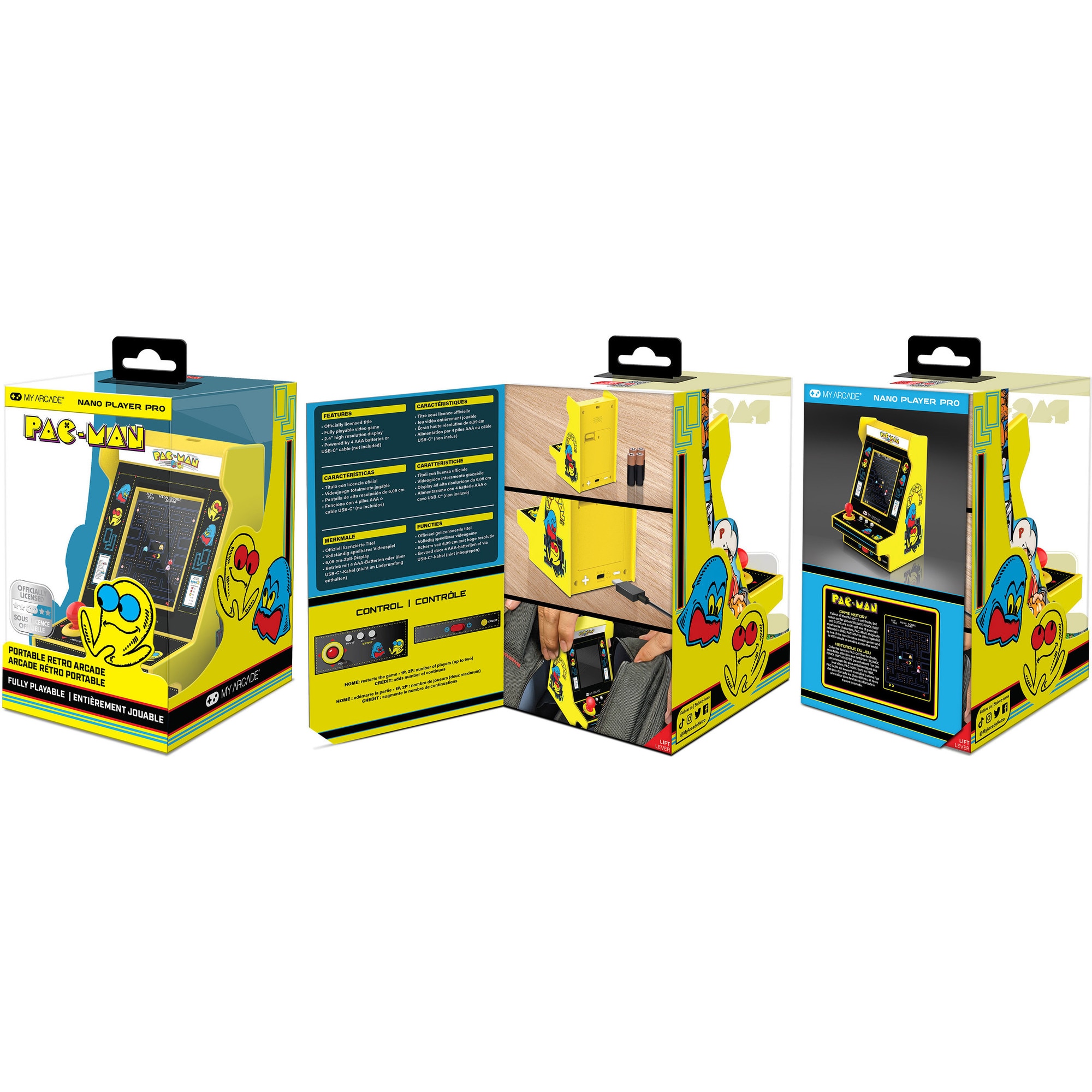 Consola portabila My Arcade Nano Player Pro 4.8" PacMan Portable Retro Arcade