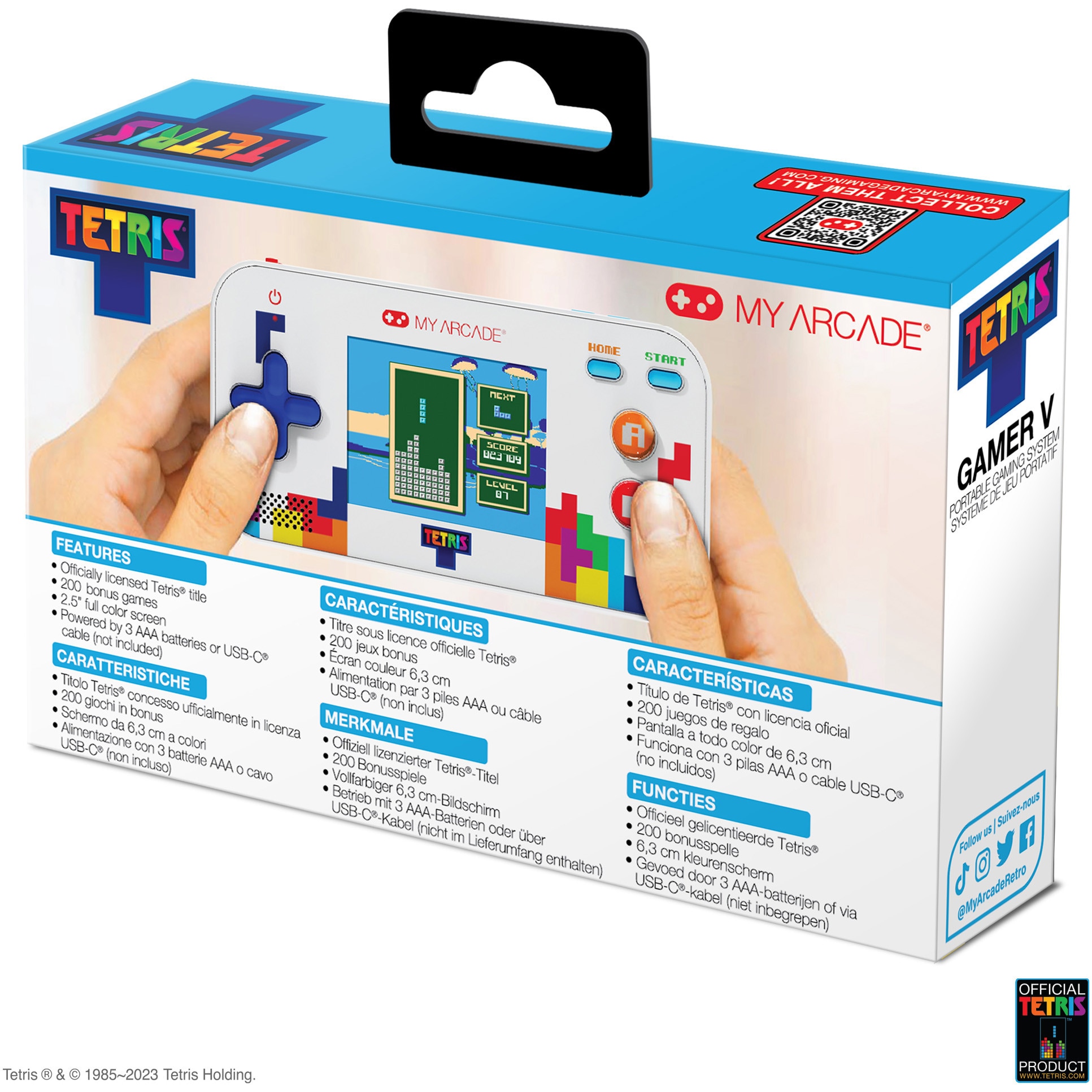 Consola portabila My Arcade Gamer V Classic Tetris Portable Gaming System, 201 Jocuri