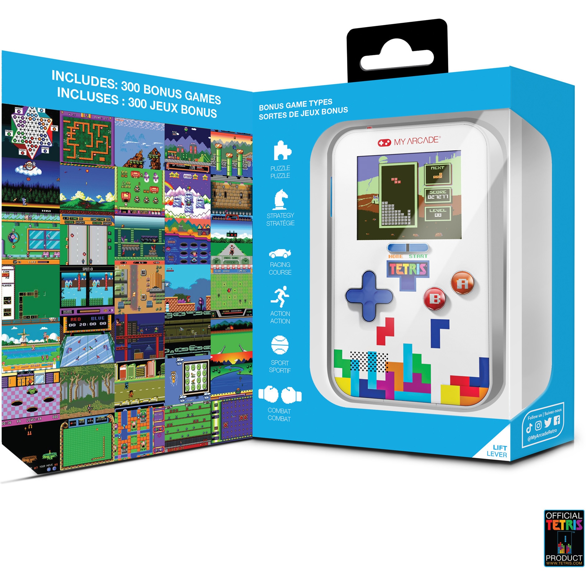 Consola portabila My Arcade Go Gamer Tetris Portable Video Game System, 301 Jocuri