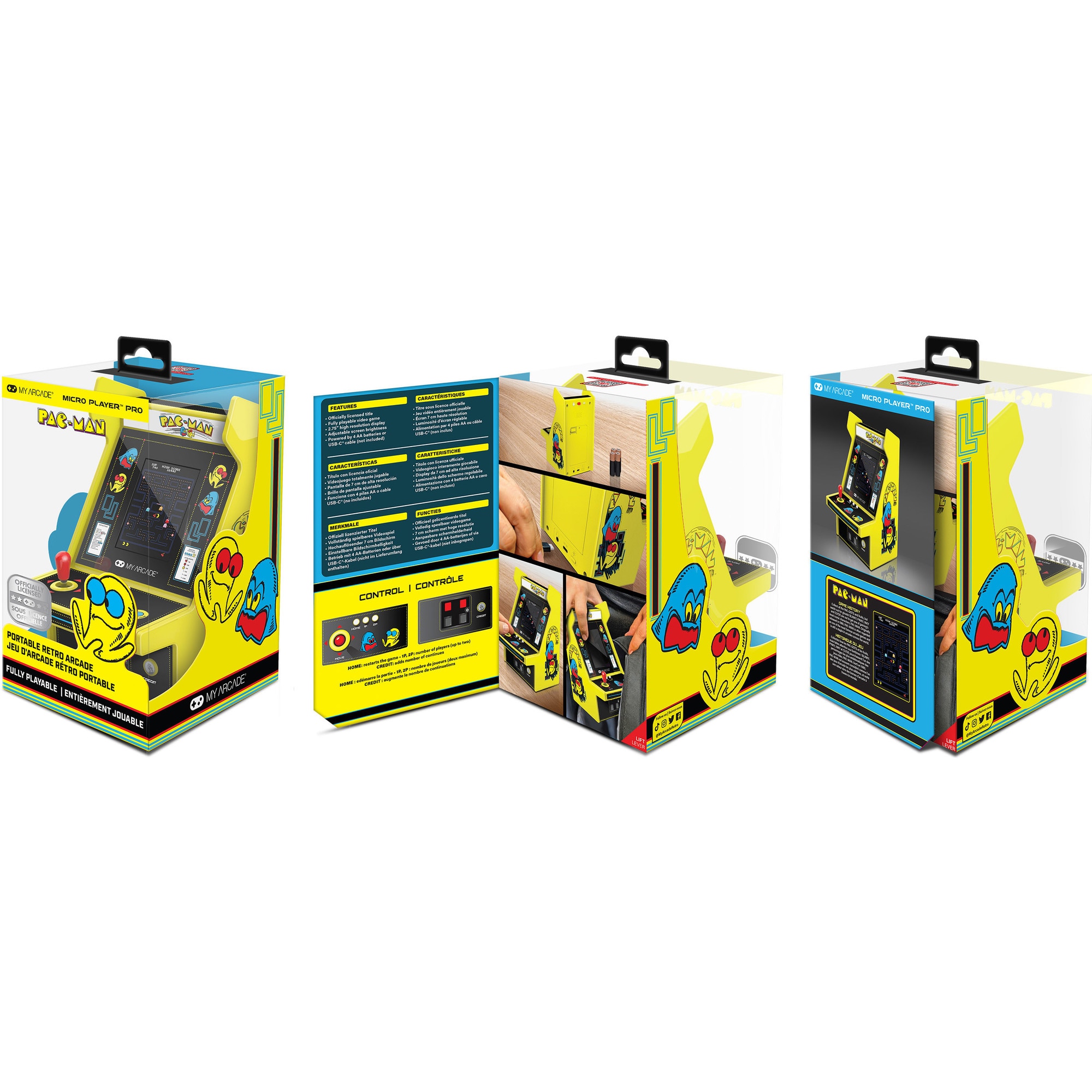 Consola portabila My Arcade Micro Player Pro 6.7" PacMan Portable Retro Arcade