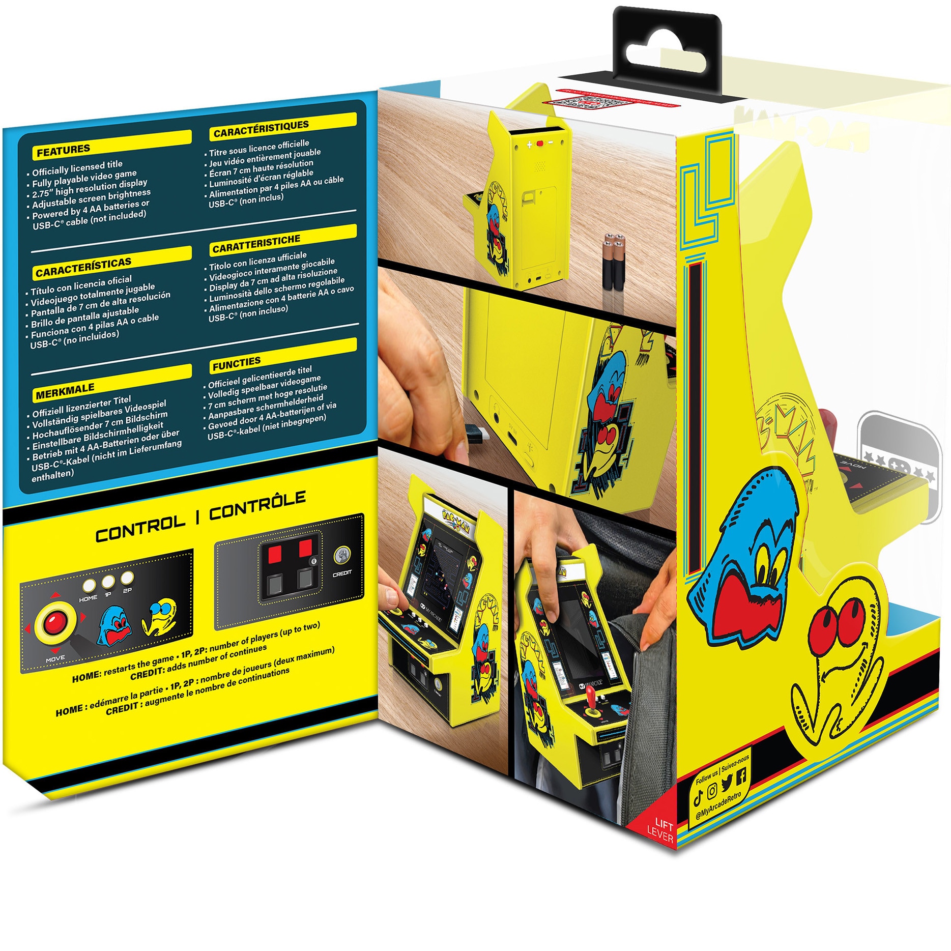 Consola portabila My Arcade Micro Player Pro 6.7" PacMan Portable Retro Arcade