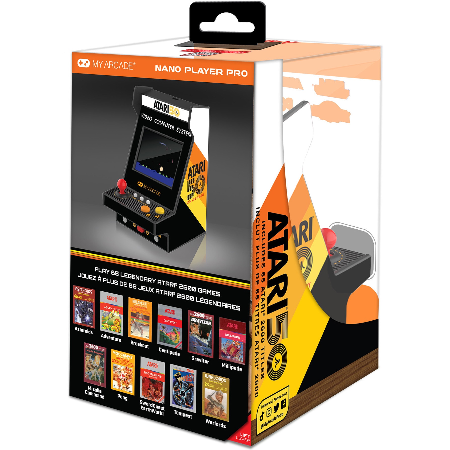 Consola portabila My Arcade Nano Player Pro 4.8" Atari Portable Retro Arcade, 75 Jocuri