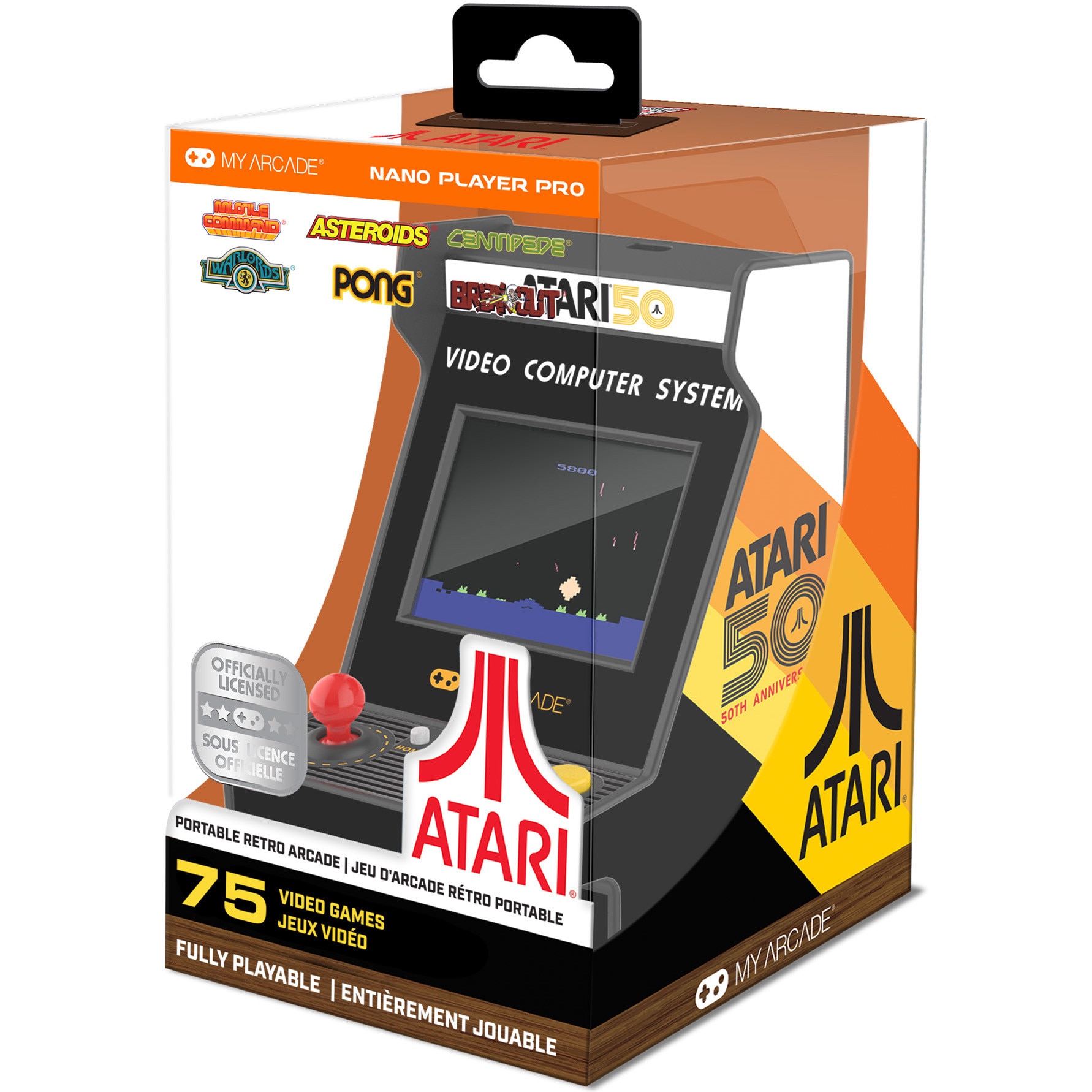 Consola portabila My Arcade Nano Player Pro 4.8" Atari Portable Retro Arcade, 75 Jocuri