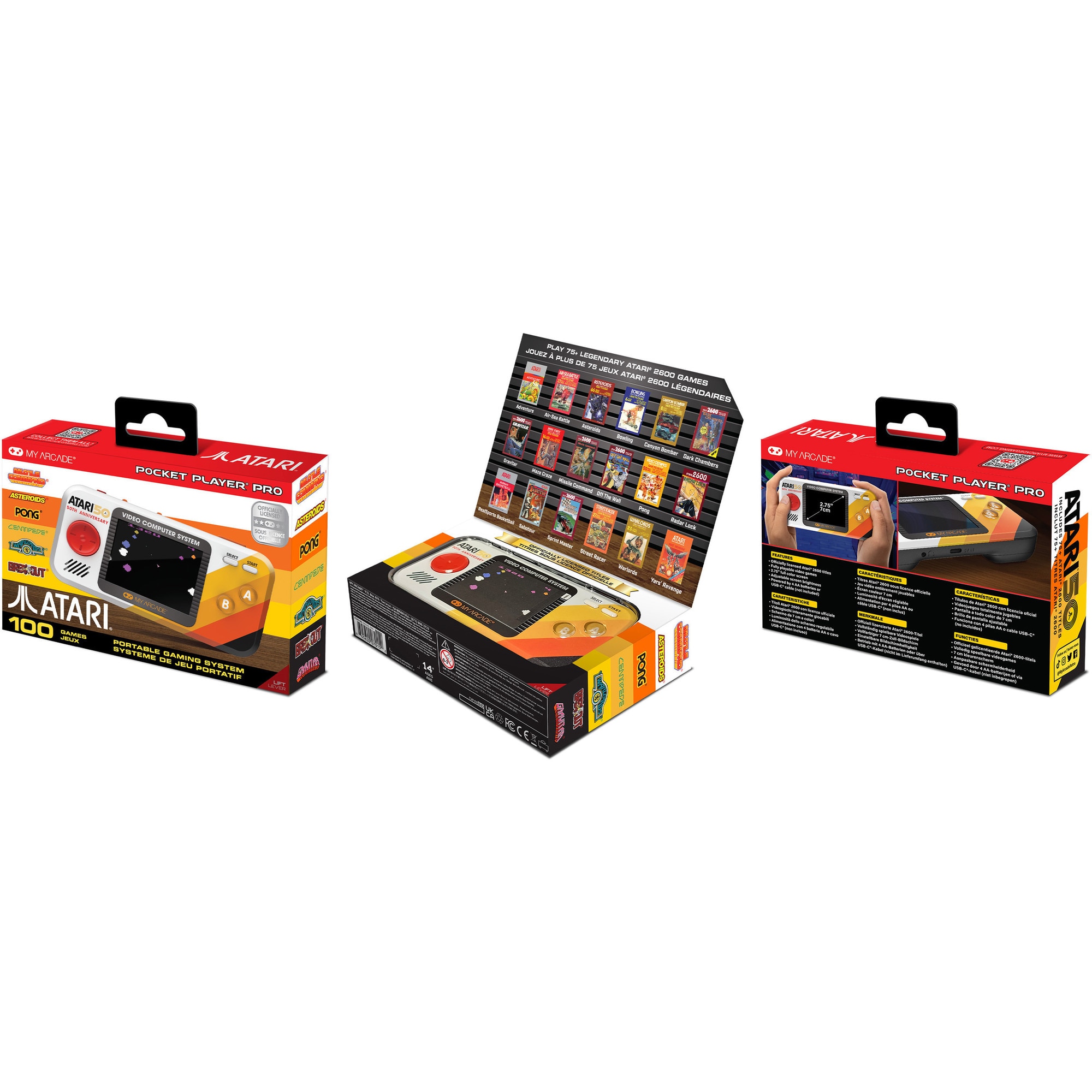 Consola portabila My Arcade Pocket Player Pro Atari Portable Gaming System, 100 Jocuri