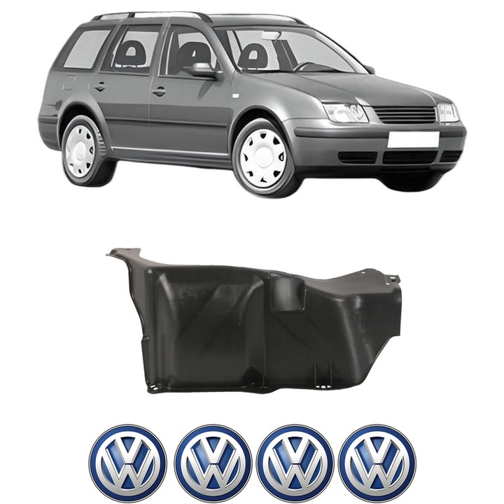 Scut motor Volkswagen BORA din 1999-2005, protectie auto, plastic, 4x Stickere auto cu Volkswagen