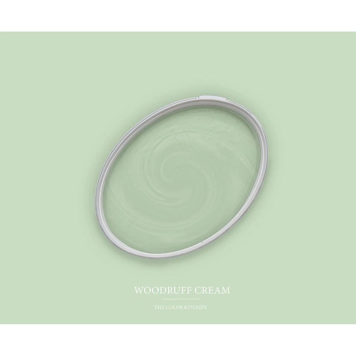 Vopsea lavabila de interior profesionala The Color Kitchen Colour, dispersie pe baza de apa, finisaj mat, acoperire clasa 1, rezistenta la abraziune umeda clasa 2, lavabila, fara solventi, aplicare uniforma fara stropi, 2.5L, verde