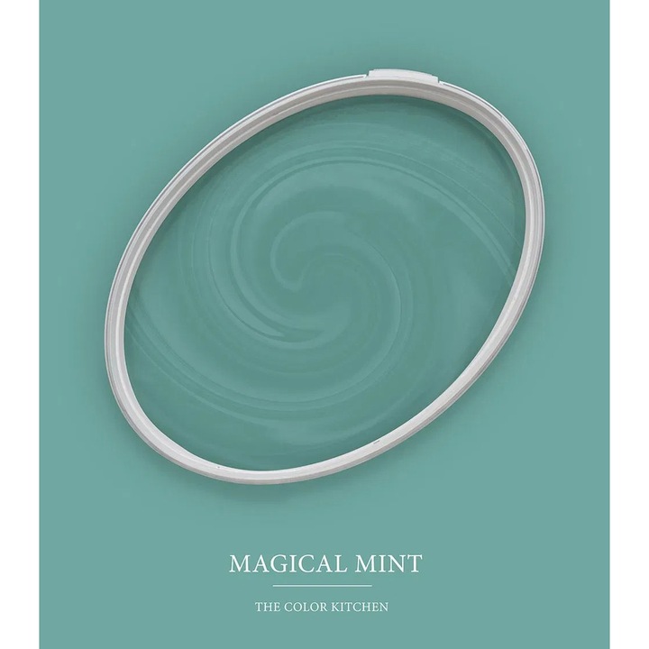 Vopsea lavabila de interior profesionala The Color Kitchen Colour, dispersie pe baza de apa, finisaj mat, acoperire clasa 1, rezistenta la abraziune umeda clasa 2, lavabila, fara solventi, aplicare curata fara stropi, 2.5L, verde