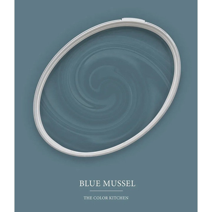 Vopsea lavabila de interior The Color Kitchen Colour, dispersie pe baza de apa, finisaj mat, acoperire clasa 1, rezistenta la abraziune umeda clasa 2, lavabila, fara solventi, aplicare uniforma fara stropi, 2.5L, albastru