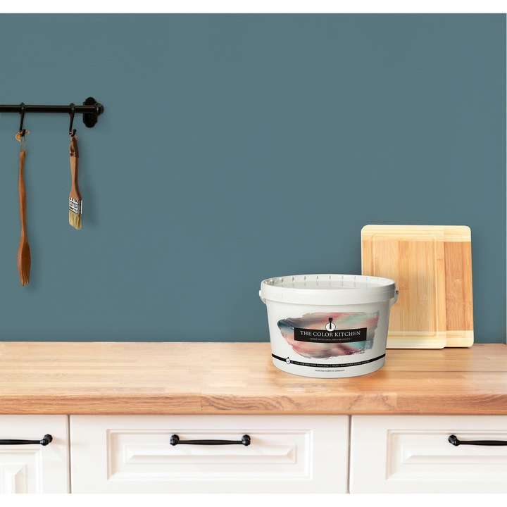 Vopsea Lavabila De Interior, Marca Tck, The Color Kitchen, 2,5 L, Albastru, Usor De Curatat, 20-22 M², Acoperire In Strat Unic, Finisaj Mat, Anti-Stropire