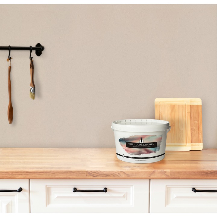 Vopsea Lavabila De Interior, Marca Tck, The Color Kitchen, 2,5 L, Bej, Usor De Curatat, 20-22 M², Acoperire In Strat Unic, Finisaj Mat, Anti-Stropire