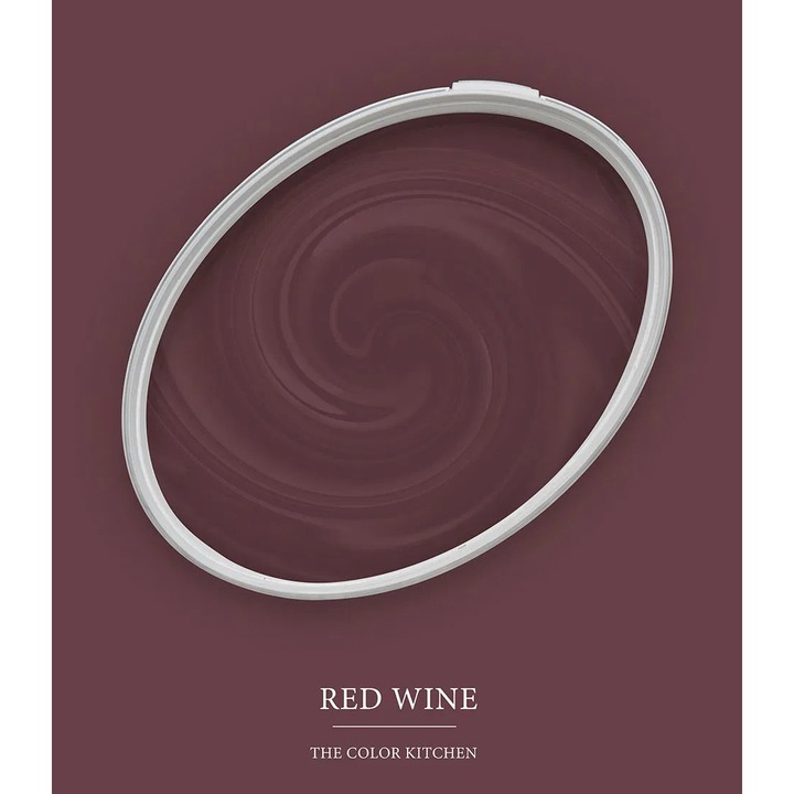 Vopsea lavabila de interior profesionala The Color Kitchen Colour, finisaj mat intens, acoperire clasa 1, rezistenta la abraziune clasa 2, fara solventi, low-splash, 2.5l, ideala pentru accente, bucatarie si spatii dinamice, rosu