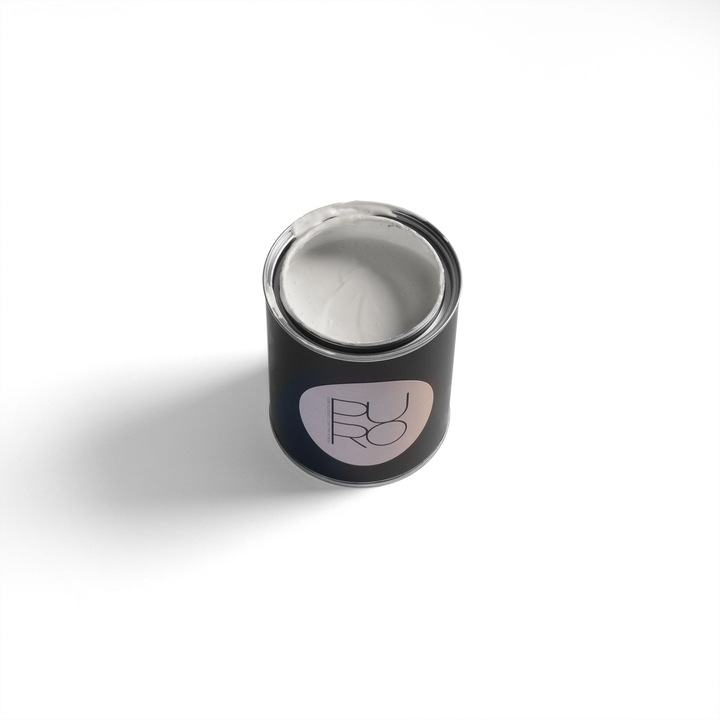 Vopsea lavabila de interior profesionala PURO Colour PURO, finisaj mat elegant, acoperire clasa 1, rezistenta la abraziune clasa 2, fara solventi, low-splash, 1l, ideala pentru accente, birou si spatii moderne, gri