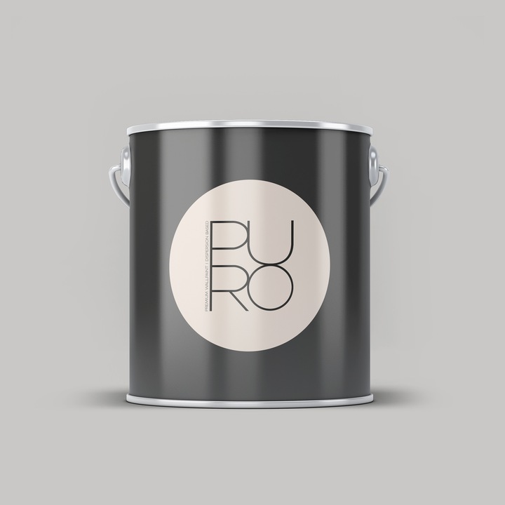Vopsea lavabila de interior profesionala PURO Colour PURO, finisaj mat elegant, acoperire clasa 1, rezistenta la abraziune clasa 2, fara solventi, low-splash, 2.5l, ideala pentru living, birou si spatii moderne, gri