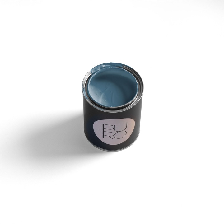 Vopsea lavabila de interior profesionala PURO Colour PURO, finisaj mat elegant, acoperire clasa 1, rezistenta la abraziune clasa 2, fara solventi, low-splash, 5l, ideala pentru living, dormitor si birou, albastru