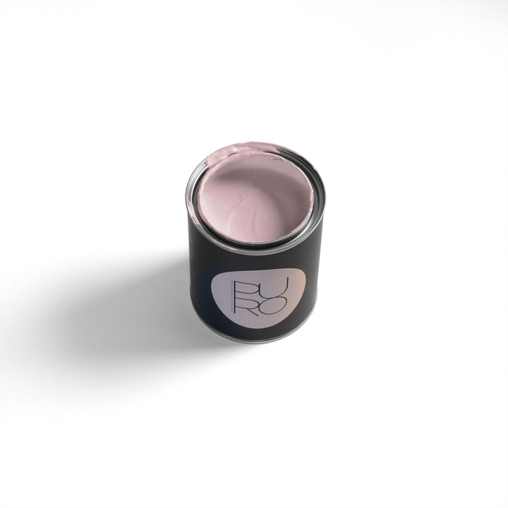 Vopsea lavabila de interior profesionala puro colour puro, finisaj mat elegant, acoperire clasa 1, rezistenta la abraziune clasa 2, fara solventi, low-splash, 5l, ideala pentru living, dormitor si camera copii, roz