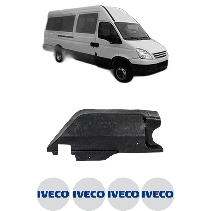 Scut motor IVECO DAILY IV Bus din 2014-2022, protectie auto, plastic, 4x Stickere auto cu IVECO