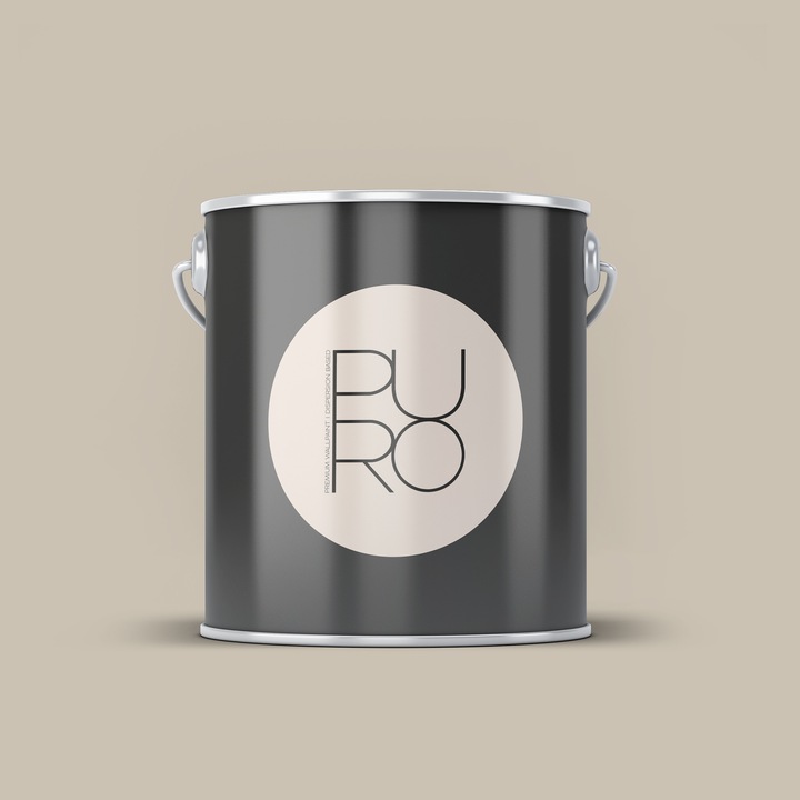 Vopsea lavabila de interior PURO, profesionala, de dispersie, finisaj mat, lavabila si fara solventi, aplicare uniforma, 2.5L, bej