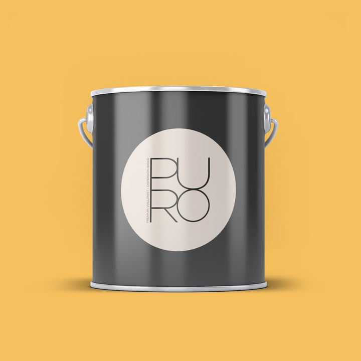 Vopsea lavabila de interior profesionala puro colour puro, finisaj mat elegant, acoperire clasa 1, rezistenta la abraziune clasa 2, fara solventi, low-splash, 2.5l, ideala pentru bucatarie, living si birou, galben