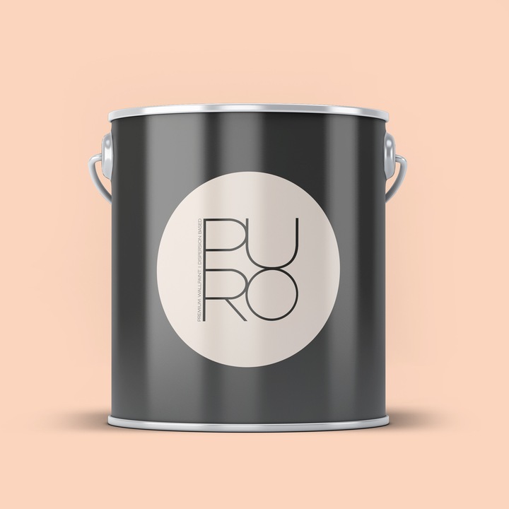 Vopsea lavabila PURO Colour, roz pastel, mata, pe baza de dispersie, acoperire 40–45 m²/strat, rezistenta la spalare (Clasa 2), fara solventi, pentru interior – 5L – roz