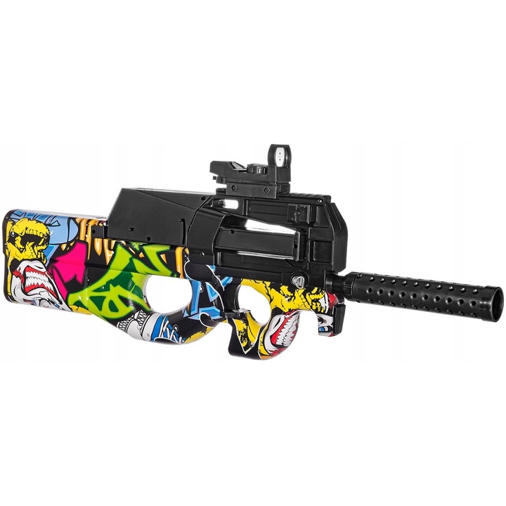 Pistol automat P90, Poszukiwacze Frajdy, set cu 1000 bile, lungime 63cm