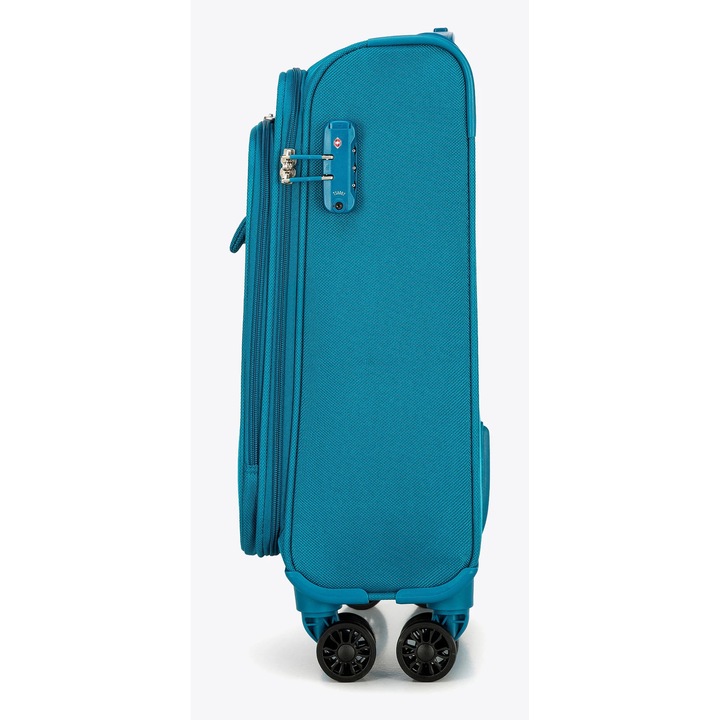 Малък мек куфар WITTCHEN, полиестер, тюркоаз, 4 колела, с телескопична дръжка
