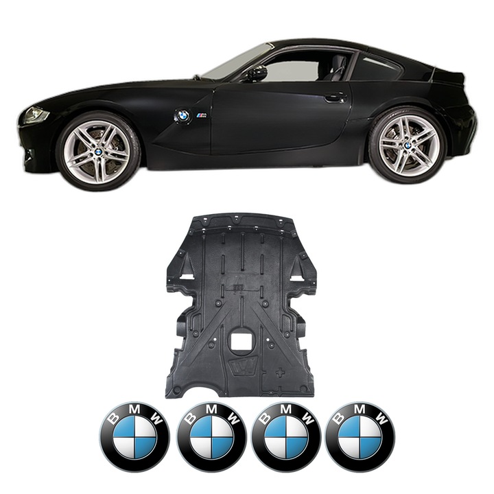 Scut motor BMW Seria Z4 Coupe (E86) din 2012-2018, protectie auto, plastic, 4x Stickere auto cu BMW