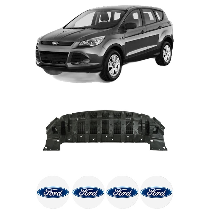 Scut bara FORD KUGA II VAN din 2013-2017, protectie auto, plastic, 4x Stickere auto cu FORD