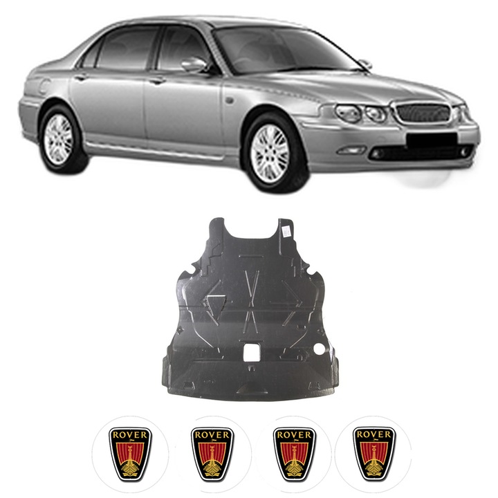 Scut motor ROVER 75 (RJ) din 1999-2005, protectie auto, plastic, 4x Stickere auto cu ROVER