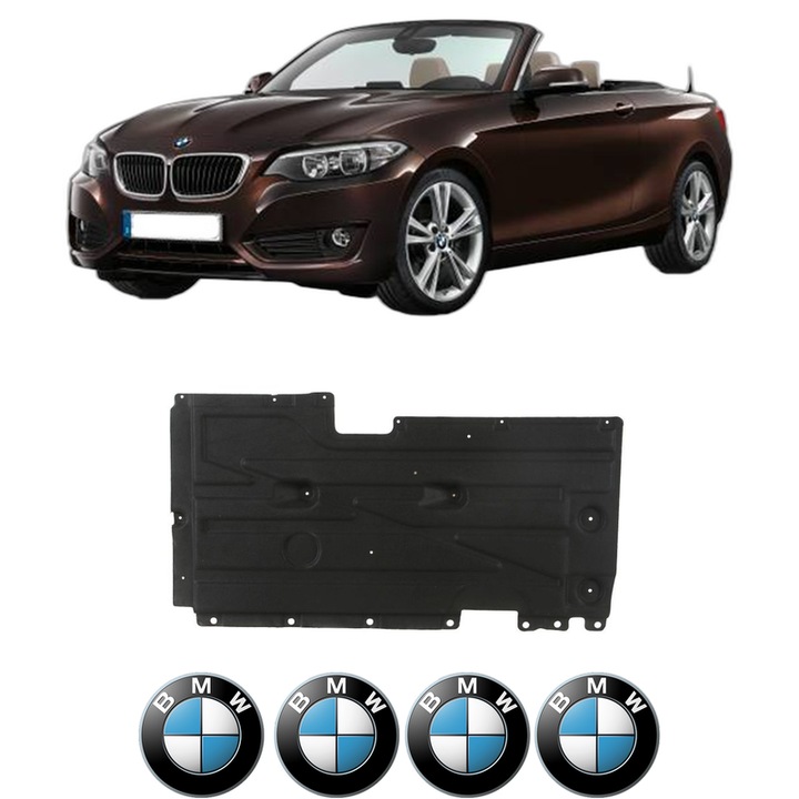 Scut motor BMW Seria X4 (F26) din 2014-2018, protectie auto, plastic, 4x Stickere auto cu BMW