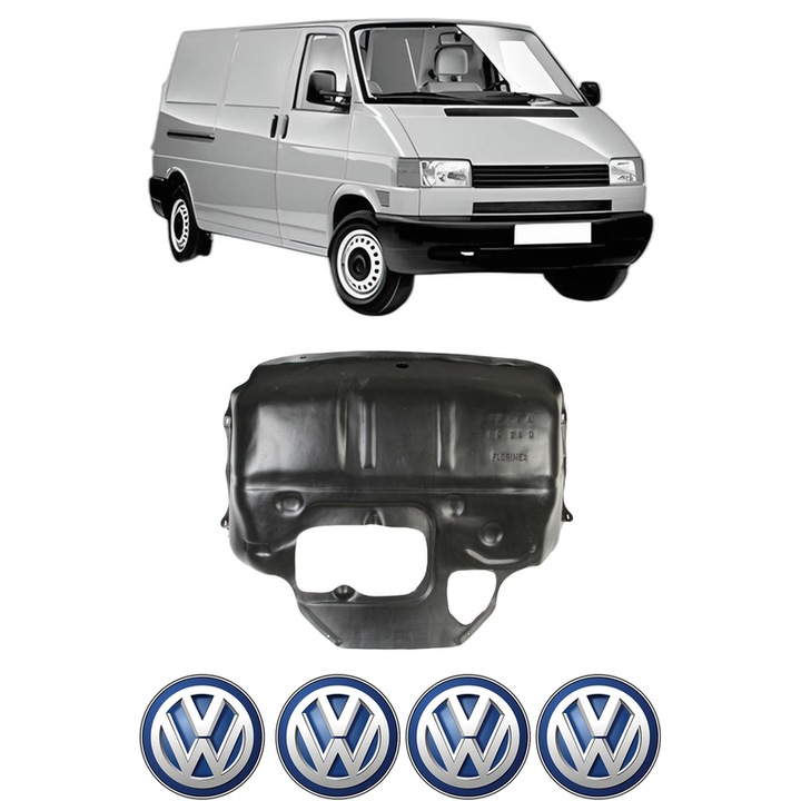 Scut motor Volkswagen TRANSPORTER T4 Van (70A, 70H, 7DA, 7DH) din 1990-2003, protectie auto, plastic, 4x Stickere auto cu Volkswagen