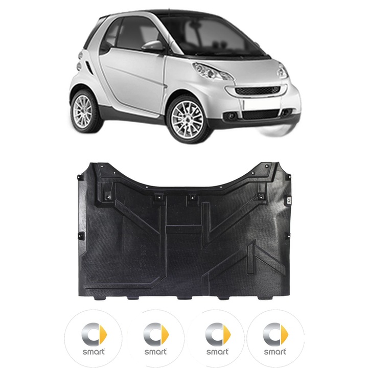 Carcasa cutie viteze SMART FORTWO Coupe (451) din 2007-2013, protectie auto, plastic, 4x Stickere auto cu SMART